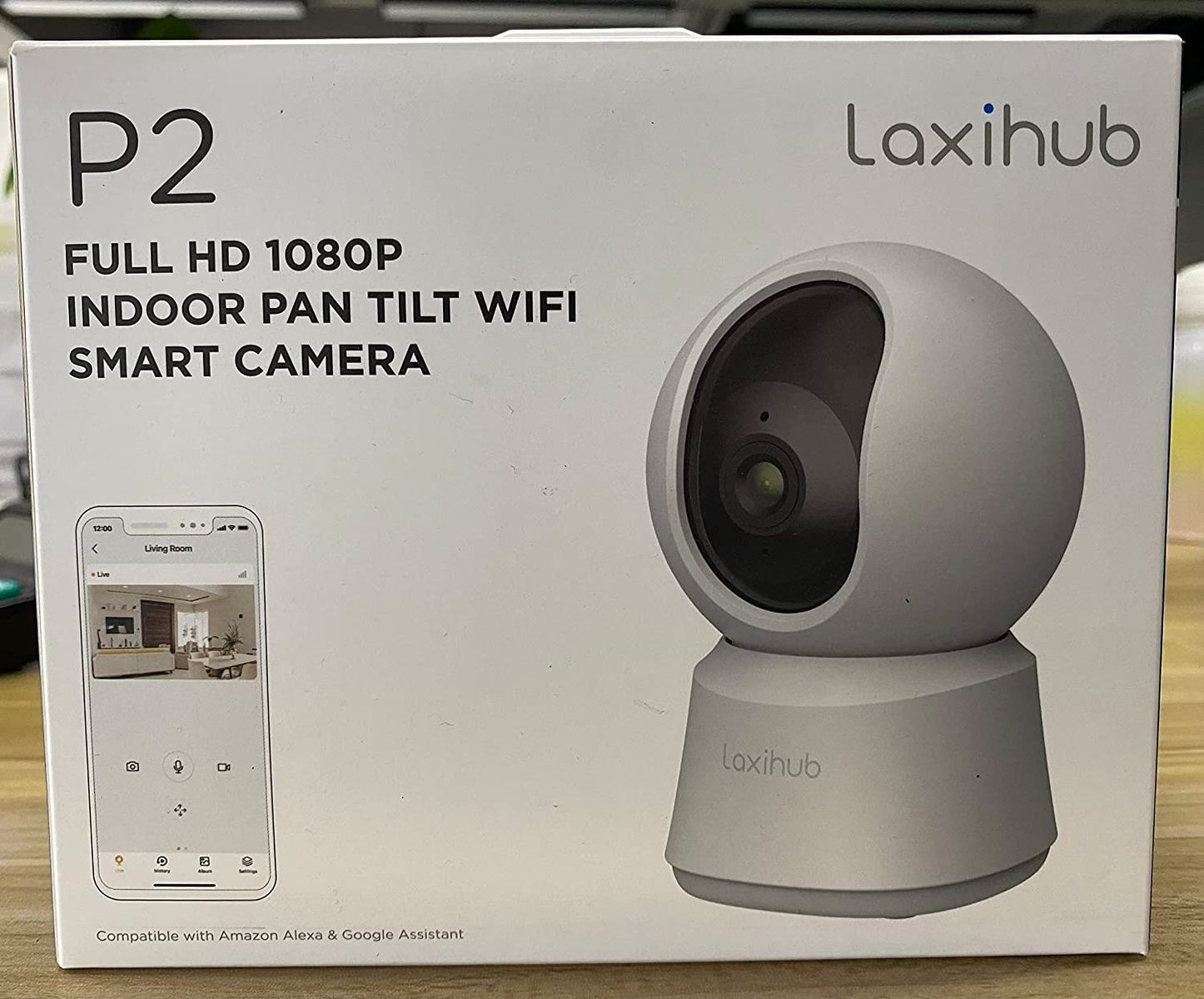 LAXIHUB Hundekamera Überwachungskamera Innen Kamera Hundekamera mit App WLAN 2,4 GHz Haustierkamera 1080P HD Nachtsicht 2-Wege-Audio Pet Security Camera Bewegungs- & Geräuscherkennung Alexa (1PC) 1 Stück