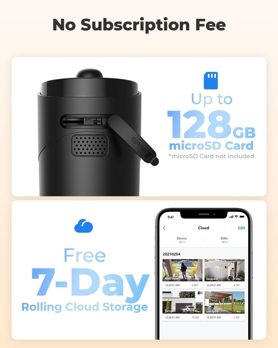 Reolink Überwachungskamera Akku Aussen, 2K 3MP Wiederaufladbare Kabellose WLAN IP Kamera Outdoor mit KI-Erkennung, PIR-Sensor, Zeitraffer, 10m IR-Nachtsicht, microSD-Kartenslot, Argus Eco in Schwarz