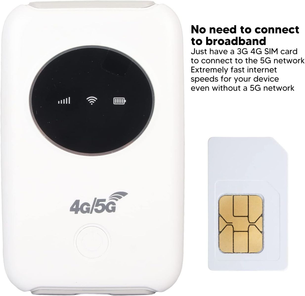 Dpofirs Tragbarer WLAN Router für Reisen, 300 Mbit/s 4G Entsperrtes LTE USB WLAN Modem mit SIM Kartensteckplatz, Integrierter 3200 mAh Akku, Unterstützt Netzwerkband: B1/2/3/5/7/8/20/40