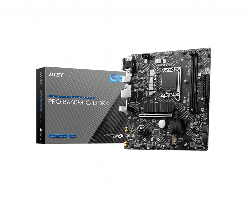 MSI PRO B660M-G DDR4 Motherboard Intel B660 LGA 1700 micro ATX