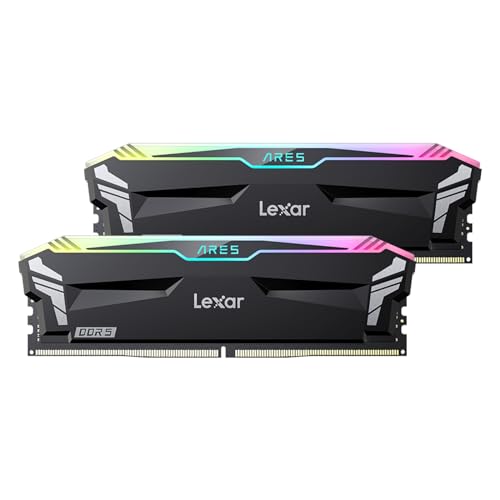 Lexar ARES RGB LD5U16G72C34LA-RGD DDR5 RAM 32GB (2x16GB) 7200 MHz, 288-Pin UDIMM, CL34, XMP 3.0/AMD EXPO, Empowered by SK Hynix, 1.4V