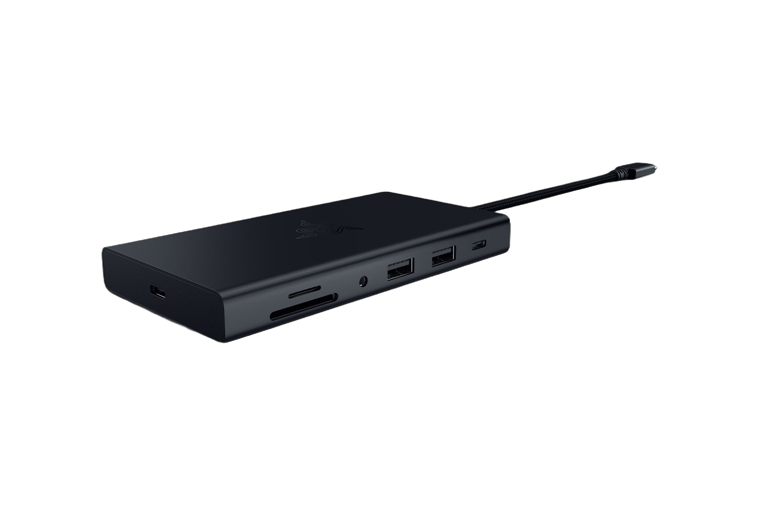 Razer USB-C Dock - 11 Anschlüsse mit HDMI, Gigabit-Ethernet, 3,5mm-Audio-Anschluss, USB-A & -C, kompatibel mit Windows und Mac (Bildschirm-Ausgabe mit 4K, 7.1 Surround Sound) Schwarz