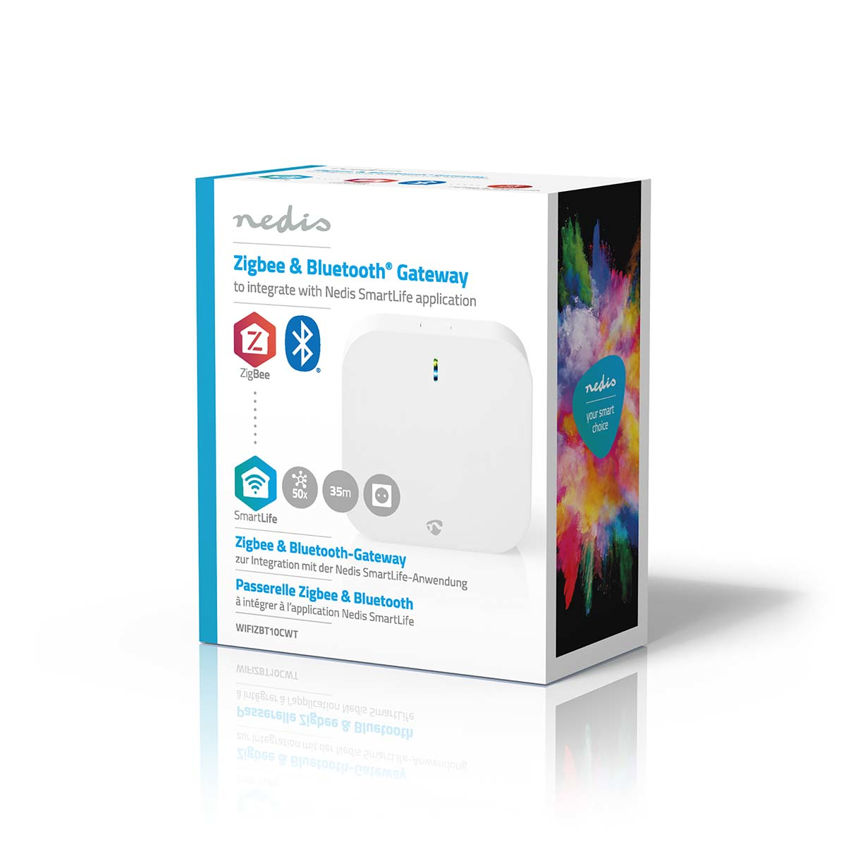 Nedis Zigbee Gateway | Bluetooth/Wi-Fi/Zigbee 3.0 | 50 Geräte | Netzstromversorgung | Android / IOS | Weiss