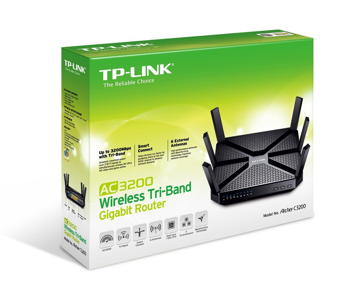 Tp-link AC3200 Tri-Band Gigabit Ethernet Schwarz WLAN-Router Plug-Type F (EU) V1