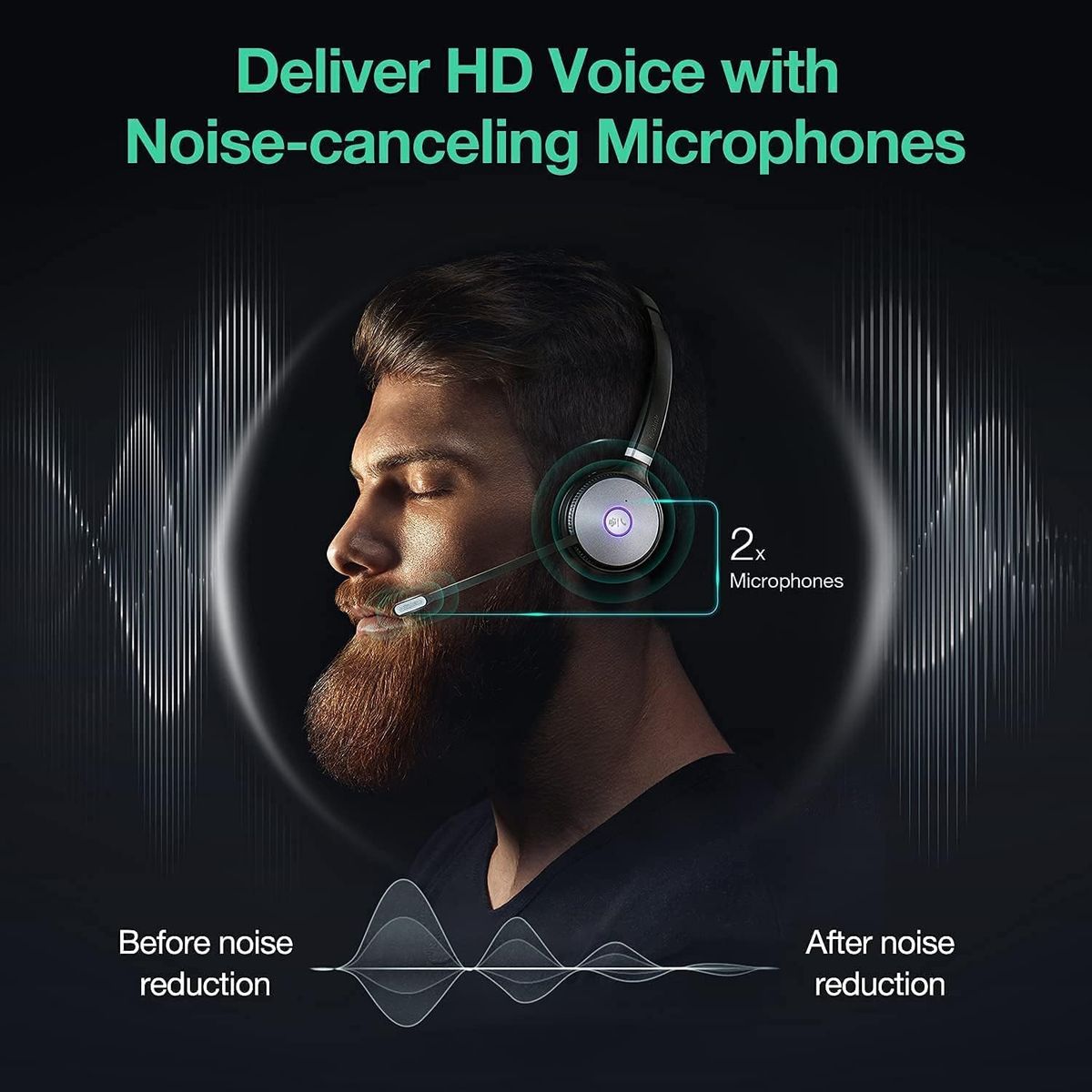 Yealink WH62 Mono DECT Wireless Headset Teams, schwarz WH62 Mono Teams
