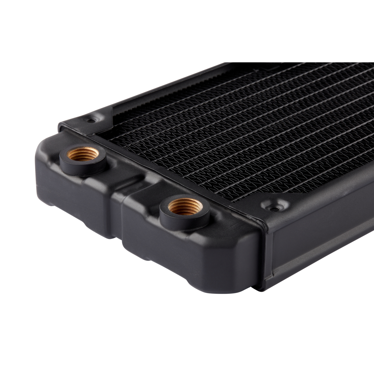 Corsair CX-9030003-WW Radiator-Block für Wasserkühlung, Messing & Kupfer, 396 x 120 x 30 mm, schwarz, 1/4" Gewinde