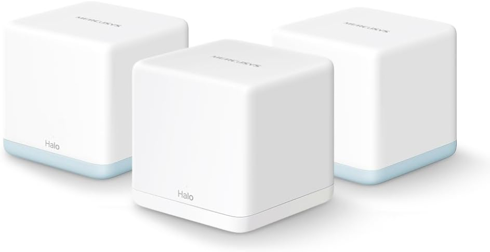 Mercusys Halo H1200G (3er Pack) WiFi Mesh Router AC1200Mbps, Router und Repeater, 3 Stück mit Abdeckung bis zu 320㎡, Gigabit Ethernet-Ports, Beamforming, MU-MIMO, Access Point WiFi Ethernet
