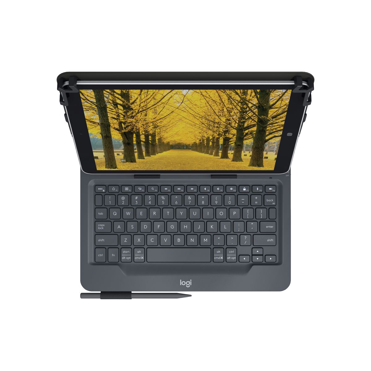 Logitech Universal Folio Tastatur für Mobilgeräte Schwarz Bluetooth (GBR Layout - QWERTY)