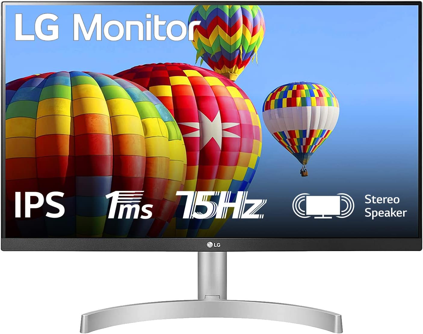 LG 27ML60SP Monitor 27“ Full HD LED IPS, 1920x1080, 1ms, AMD FreeSync 75Hz, 10W Stereo Audio, 2x HDMI 1.4 (HDCP 1.4), VGA, AUX, Anti-Glare Bildschirm, Flicker Safe, Weiß