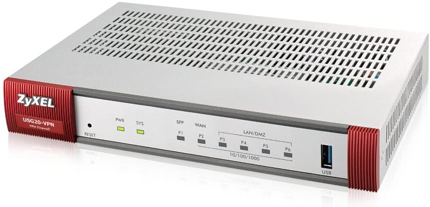 ZyXEL ZyWALL 350Mbps VPN Firewall, Recommended for up to ten users (IPsec, SSL) [USG20-VPN]