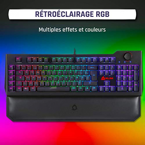 KLIM Vidi Mechanische Tastatur RGB mit Handballenauflage FR-Layout