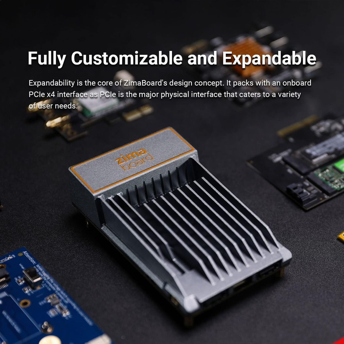 Zimaboard ZMB832 Single-Board x86 Server, Router & NAS, Dual-Gigabit, PCIe x4, SATA 6 Gb/s, 4K Medienserver, 8G/32G