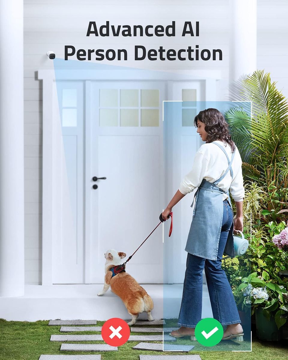 eufy security SoloCam E40, Sicherheitskamera für Draußen, WLAN, kabellos, Personenerkennung KI, Beidseitige Audiofunktion, 2K-Auflösung, 90 dB Alarm, wetterfest, gebührenfrei