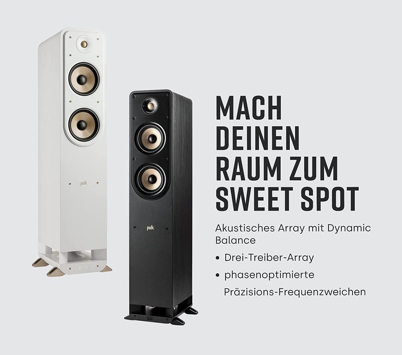 Polk Audio Signature Elite ES50 hochauflösender HiFi Standlautsprecher fürs Heimkino, Hi-Res zertifiziert, kompatibel mit Dolby Atmos und DTS:X 1 Stück, Weiß