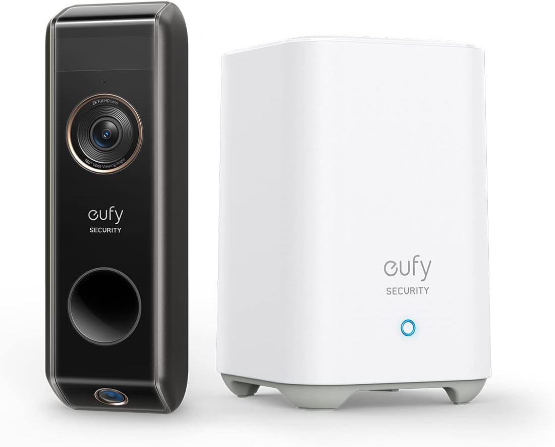 eufy Security E8213381 Video-Türklingel Dual-Kamera, batteriebetrieben, Basisstation, Paketerkennung, 2K HDR, 16 GB, generalüberholt, schwarz, EU eufy Security E8213381 Video-Türklingel Dual-Kamera, batteriebetrieben, Basisstation, Paketerkennung, 2K HDR, 16 GB, generalüberholt, schwarz, EU