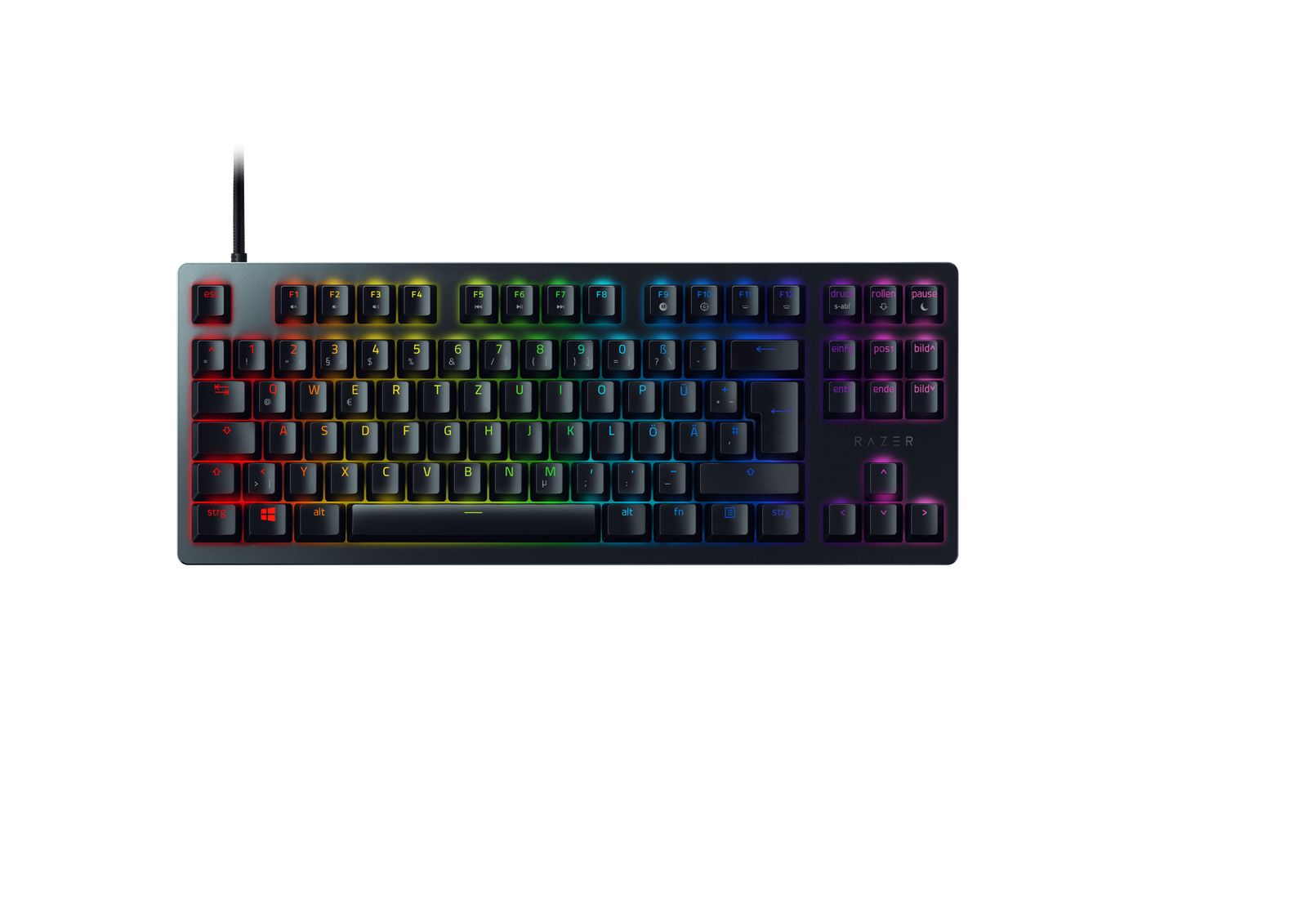 Razer Huntsman TE Gaming Keyboard Optical Red Switches TKL RGB USA Layout QWERTY ISO