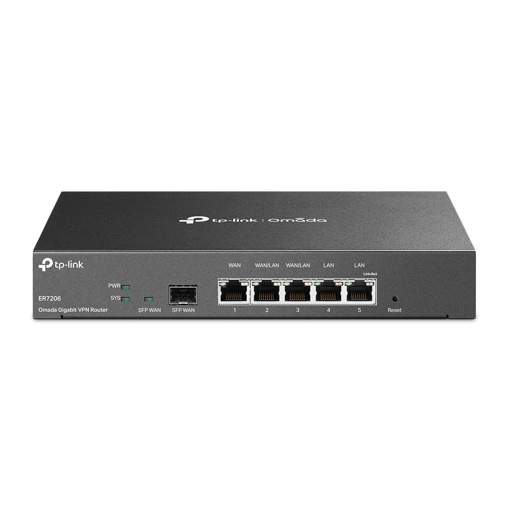 TP-LINK ER7206 Omada Gigabit VPN Router Firewall 6 Port Dual/Multiple WAN 1 SFP & 5 RJ45 Ports v1.0