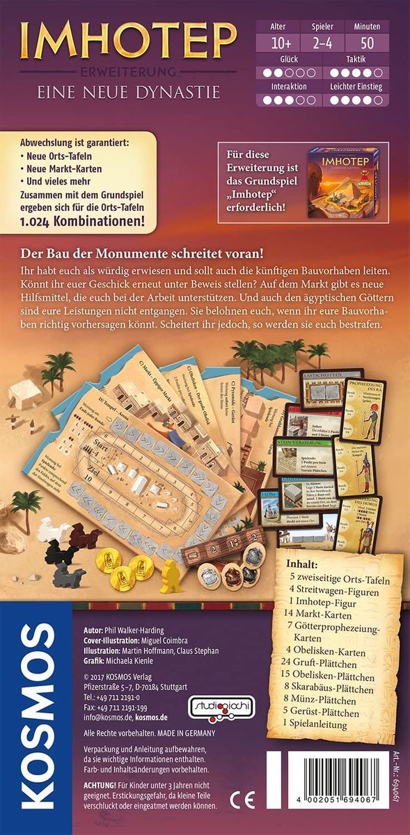 Kosmos Imhotep Expansion Game for children and adults