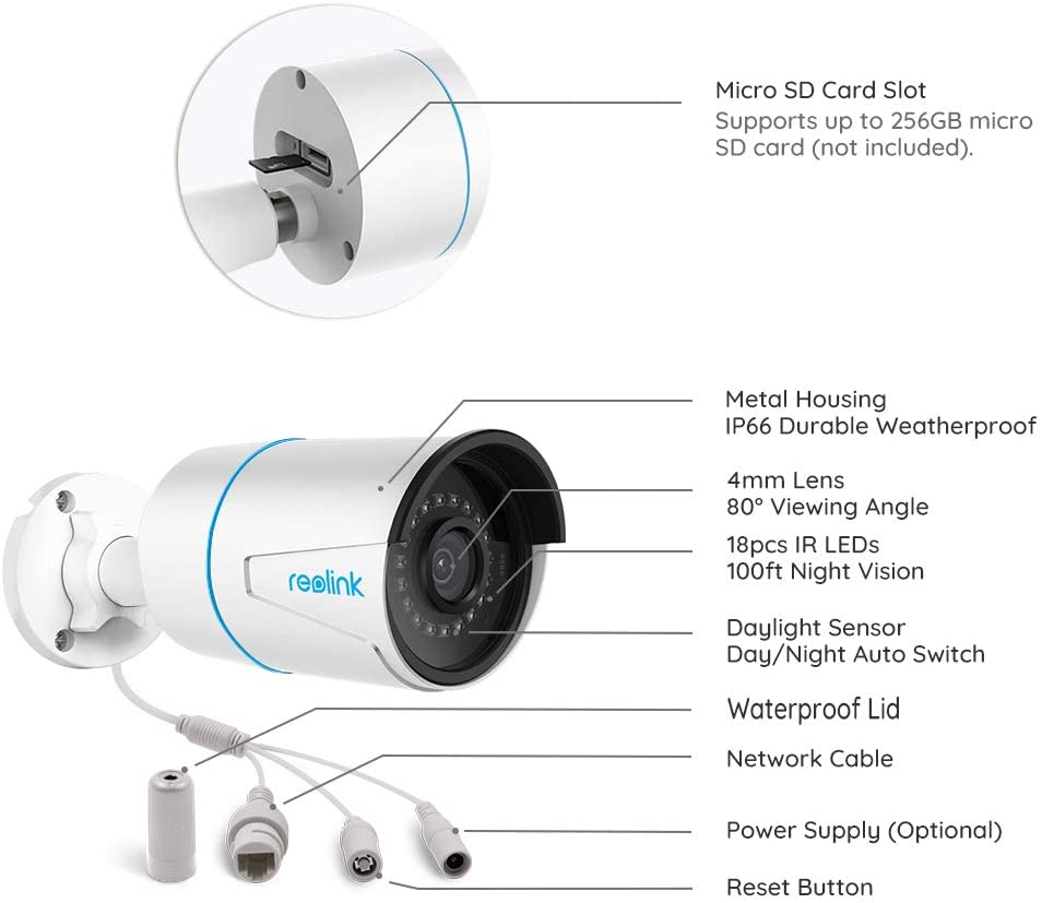 Reolink RLC-510A IP Security Camera Indoor & Outdoor Storey 2560 x 1920 Pixel Ceiling/Wall