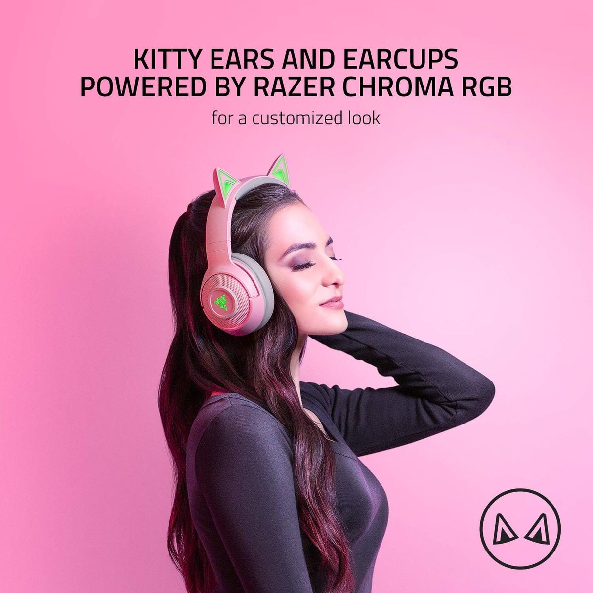 Razer Kraken BT Kitty Gaming Headset Wireless BT Stereo RGB Quartz 2