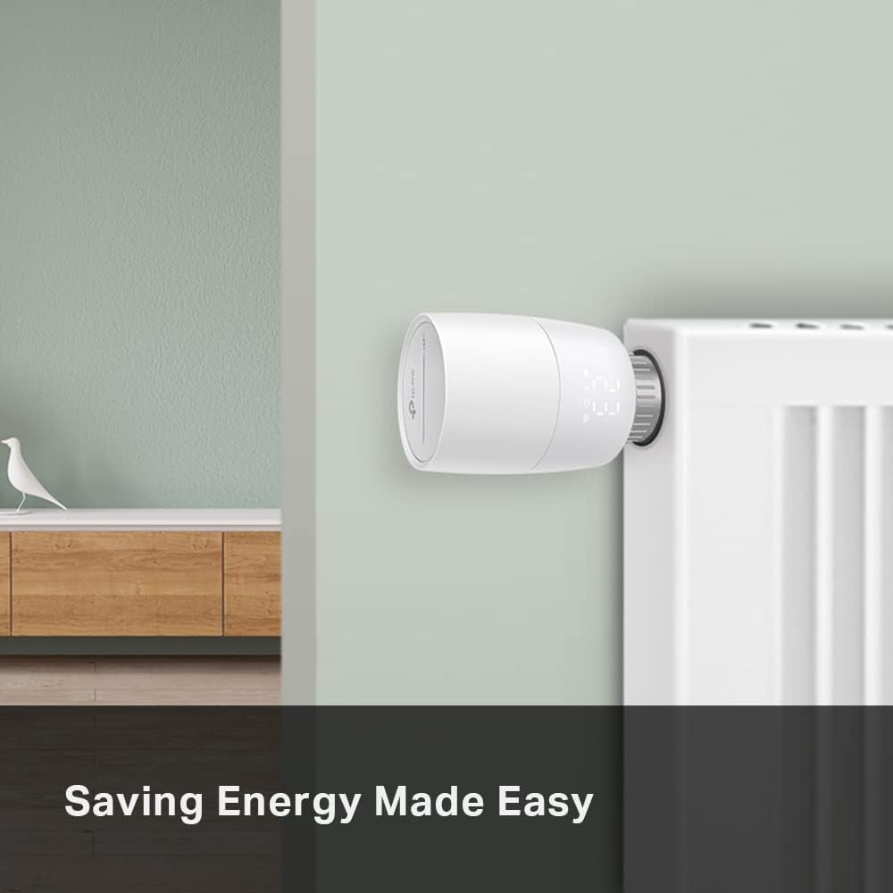 TP-Link Kasa Smartes Heizkörperthermostat-Starter-Set, intelligentes Heizkörperventil, energiesparend, LED-Display, intelligenter Zeitplan, funktioniert mit Alexa und Google Home, Keine Brücke