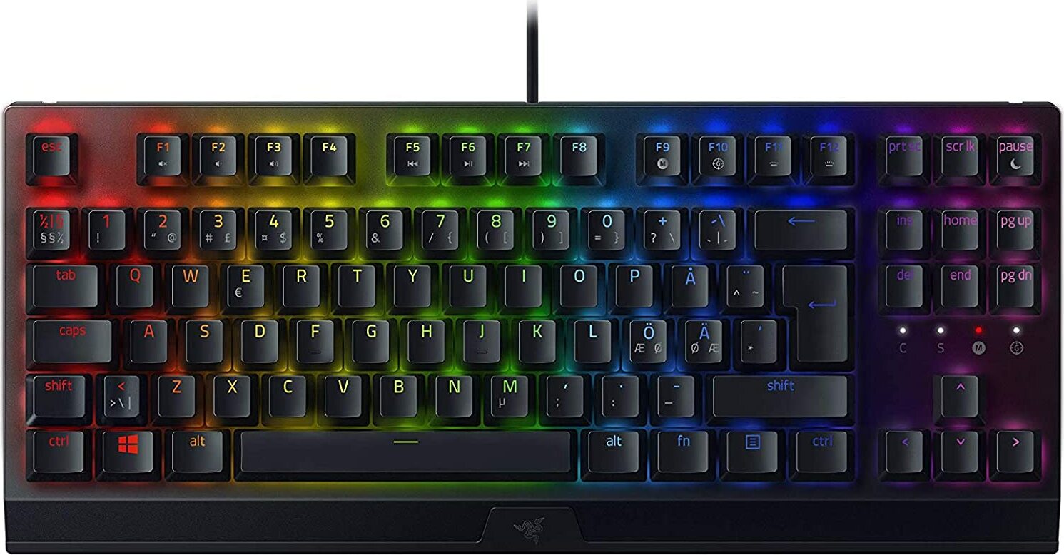 Razer BlackWidow V3 TKL Gaming Keyboard Green Switches Chroma RGB UK Layout QWERTY