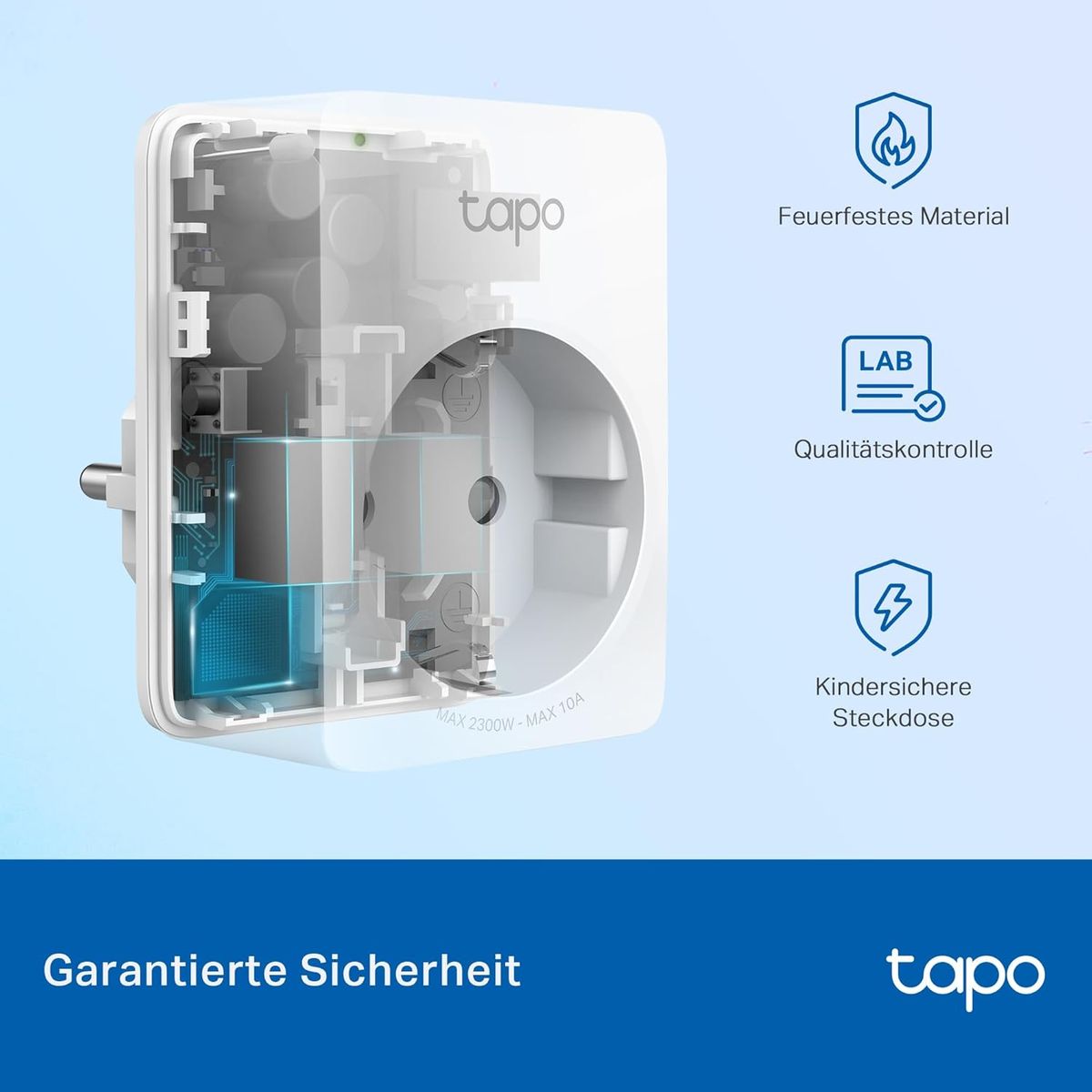 TP-LINK Tapo Matter Steckdose Tapo P100M, WLAN, Smart Home WiFi Steckdose, funktioniert mit Matter, Alexa, Google Home, Tapo App, Sprachsteuerung, Fernzugriff