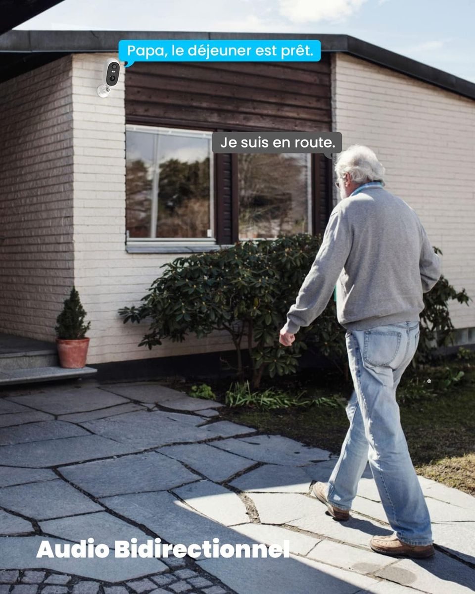 ieGeek Überwachungskamera Aussen Akku, FHD 1080P Kabellose Überwachungskamera mit PIR Bewegungsmelder, 2-Wege Audio camera2