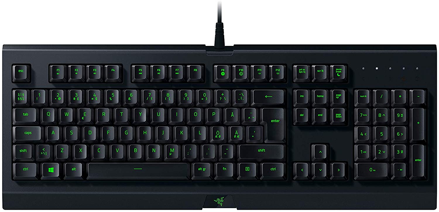 Razer Cynosa Lite Gaming Keyboard Membrane Switches TKL Chroma RGB - NORDIC Layout - QWERTY