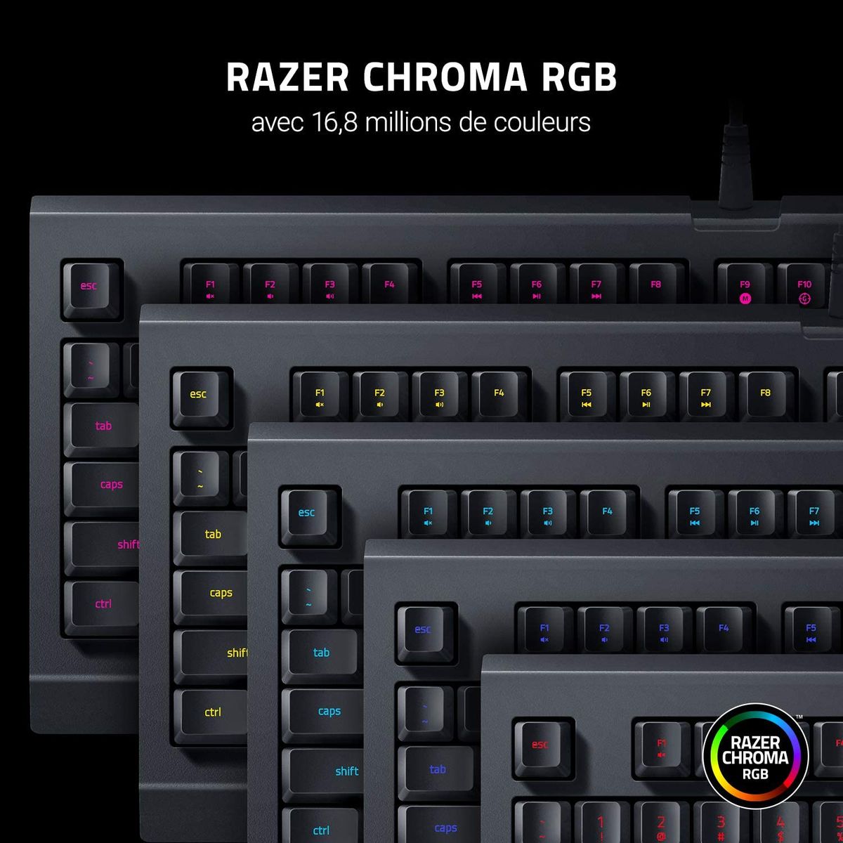 RAZER Cynosa Lite Gaming Tastatur Chroma mit Membrantasten (FRA Layout - AZERTY)