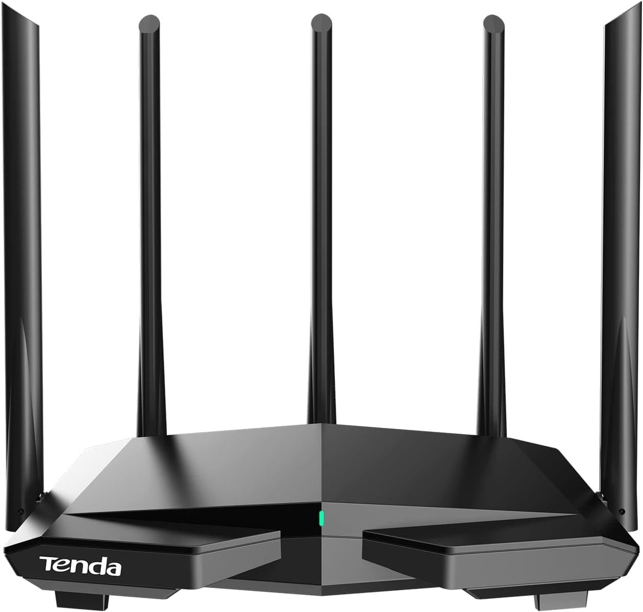 Tenda RX1 Pro Wi-Fi 6 WLAN Router (AX1500 Dualband 5GHz: 1201Mbps+2.4GHz: 300Mbps), 5*6dBi Hochgewinnantennen, Ethernet-LAN/WAN-Port, OFDMA+MU-MIMO, Kindersicherung, WPA3, IPv6, AP-Modus, App, Schwarz