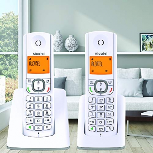 ALCATEL F530 DECT-Telefon Grau, Weiu00df Anrufer-Identifikation - Plug-Type C (EU) (FR Version)
