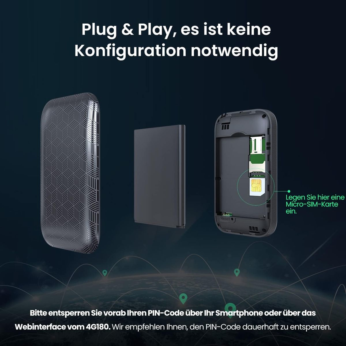 Tenda 4G180 Mobiler WLAN Router (4G/LTE bis zu 150/Mbit/s Download, 50Mbit/s Upload, Hotspot, Cat.4 Router), 2100mAh, Plug & Play, kompatibel mit Allen europäischen SIM Karten 4G180 Mobile Router