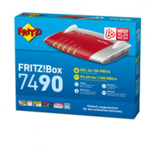 Avm FRITZ!Box 7490 WLAN AC + N Router DE VDSL/ADSL DECT-Basis 4 Gigabit-LAN