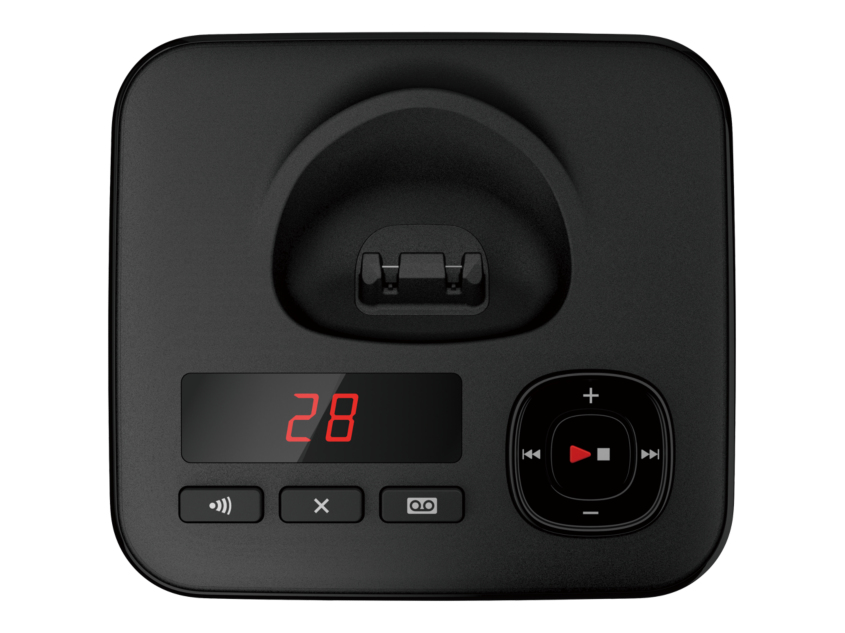 Panasonic Schnurloses Telefon Duo DECT Schwarz mit Anrufbeantworter
