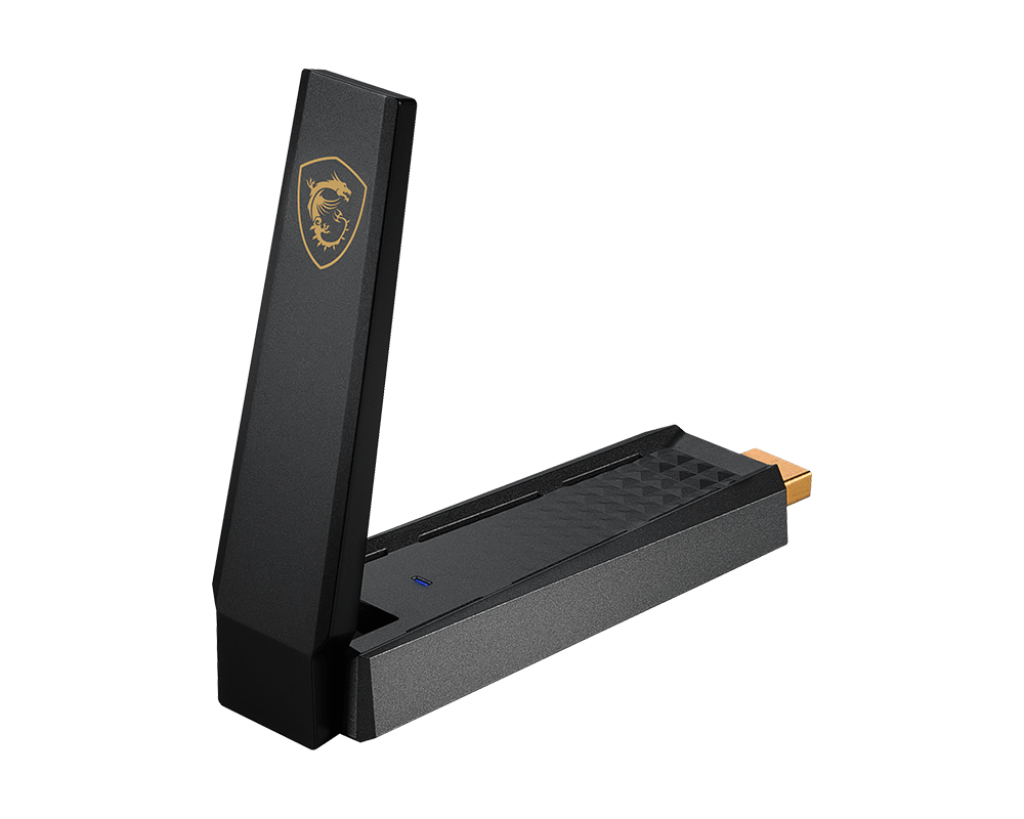 MSI AXE5400 USB-WLAN-Adapter, USB Typ-A, USB 2.0, Kabellos 2,4/5 GHz, Schwarz