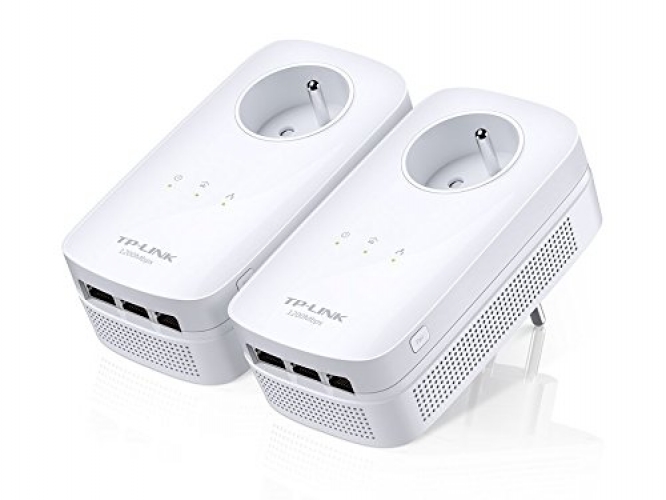 TP-Link AV1200 Powerline Netzwerkadapter Kit Steckdose TL-PA8035PKit  energiesparend Plug&Play AV2