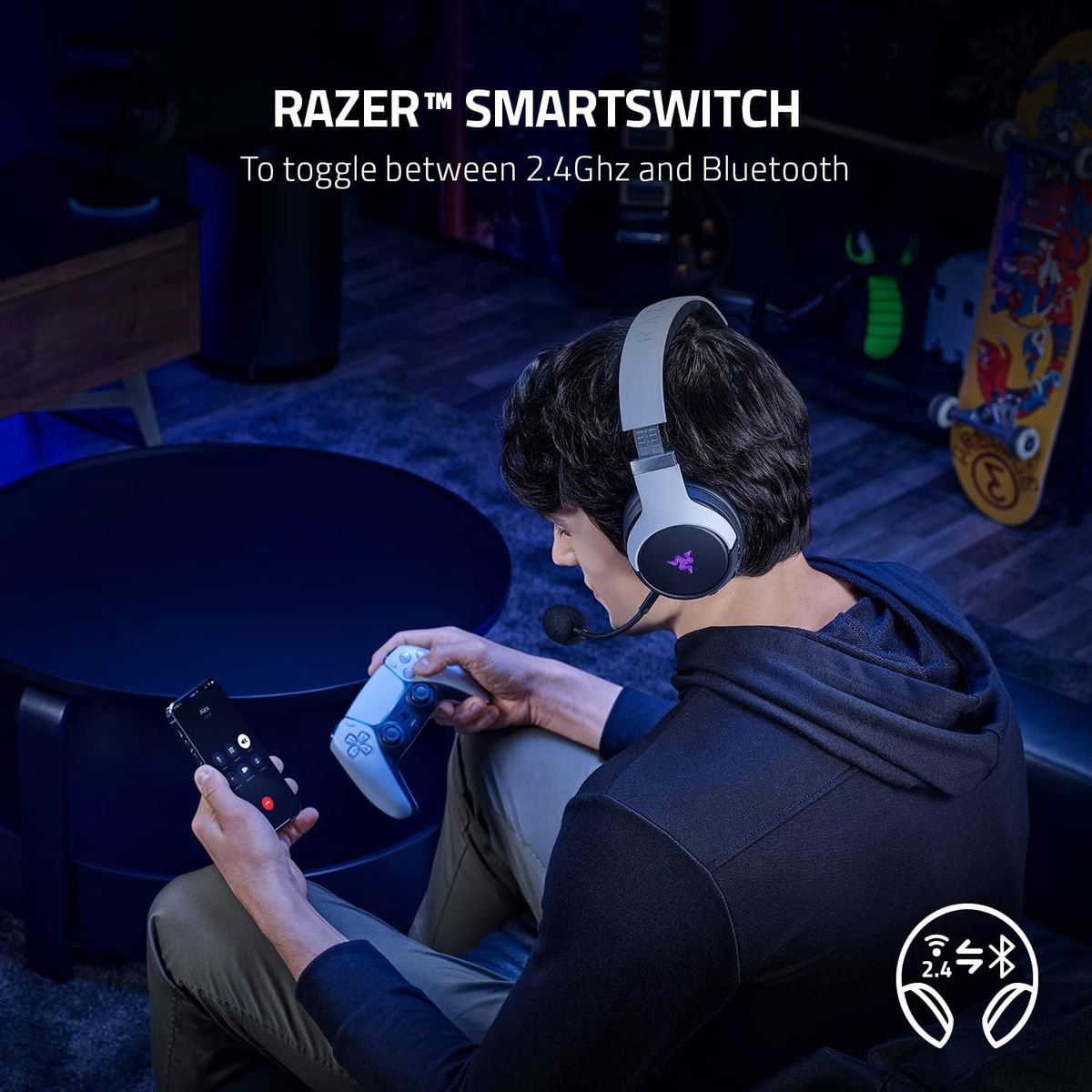 Razer Kaira Pro for PlayStation Gaming Headset Dual Wireless Stereo Chroma RGB for PS PC Mobile Mercury U